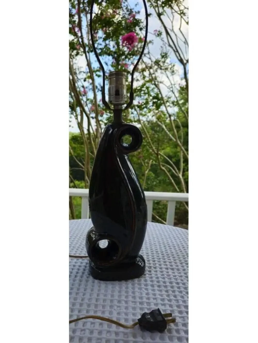 MCM Black Ceramic Table Lamp 5
